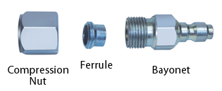 Blue PE Compression Bayonet Assembly