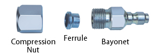 Blue PE Compression Bayonet Assembly